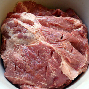 Pork shoulder boneless rindless defatted